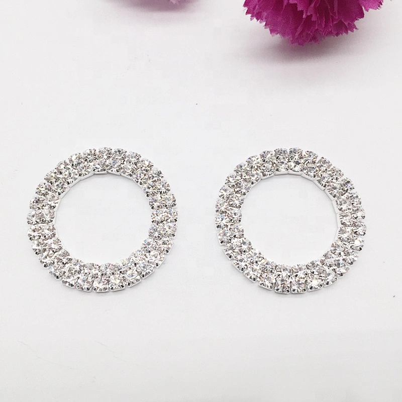 custom round rhinestone silver metal buckle side release swimwear connector for bikini
