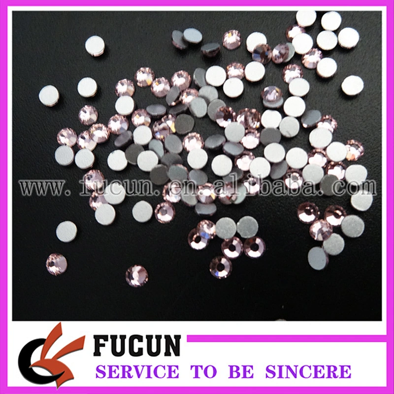 Top Quality Wholesale Light pink Flat Back non hot fix Crystal Rhinestone