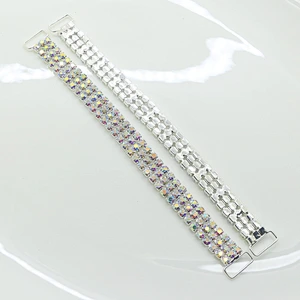 Factory High quality AB Crystal Color 165MM 3 Rows Charm Chain bikini Connector