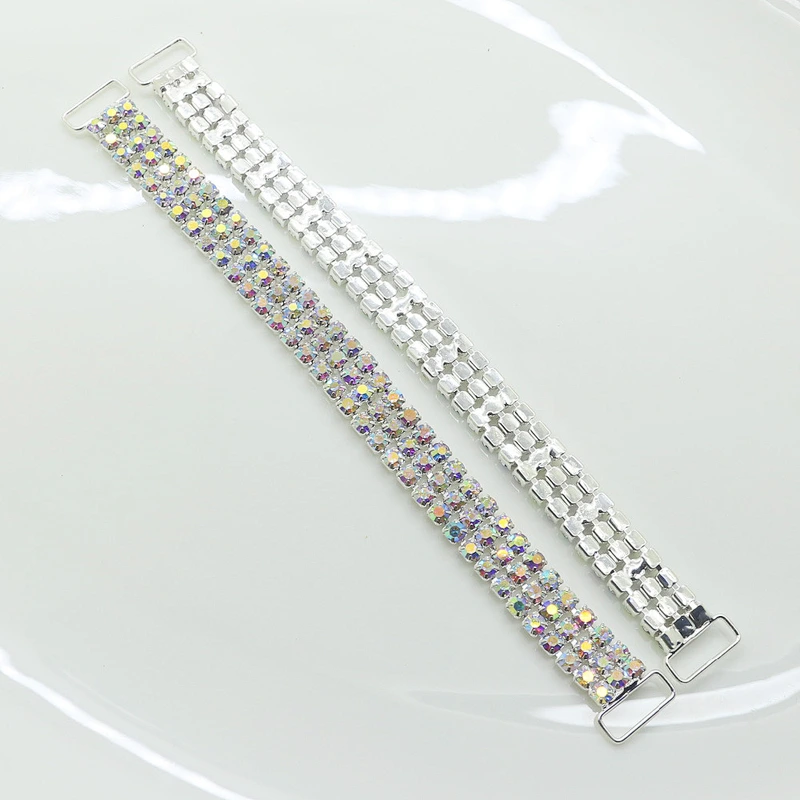 Factory High quality AB Crystal Color 165MM 3 Rows Charm Chain bikini Connector