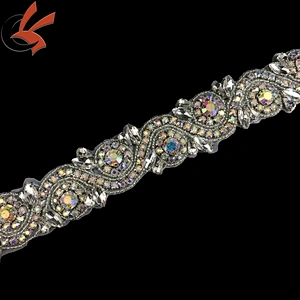 Wedding Accessories Rhinestone Crystal bridal sash bridal Belt applique