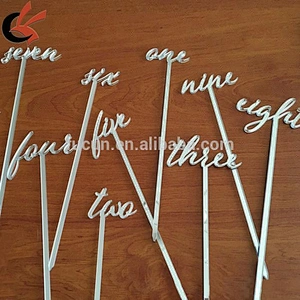 Party Decoration Laser Cutting Acrylic Mirror Birthday Cake Topper Table Number