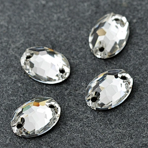 unique on sale faceted bezel framed oval crystal transparent glass stone