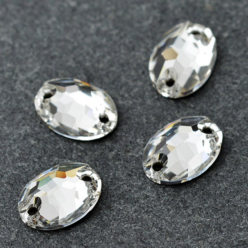 unique on sale faceted bezel framed oval crystal transparent glass stone