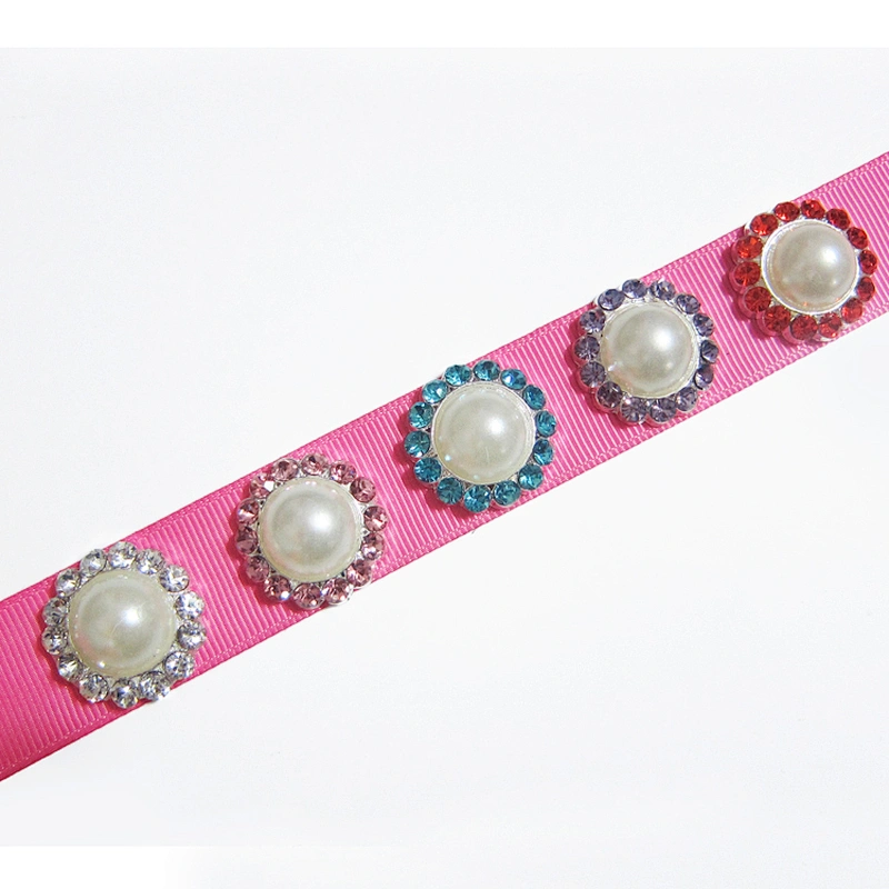 fancy classical round pearl and crystal rhinestone button for garment decoration