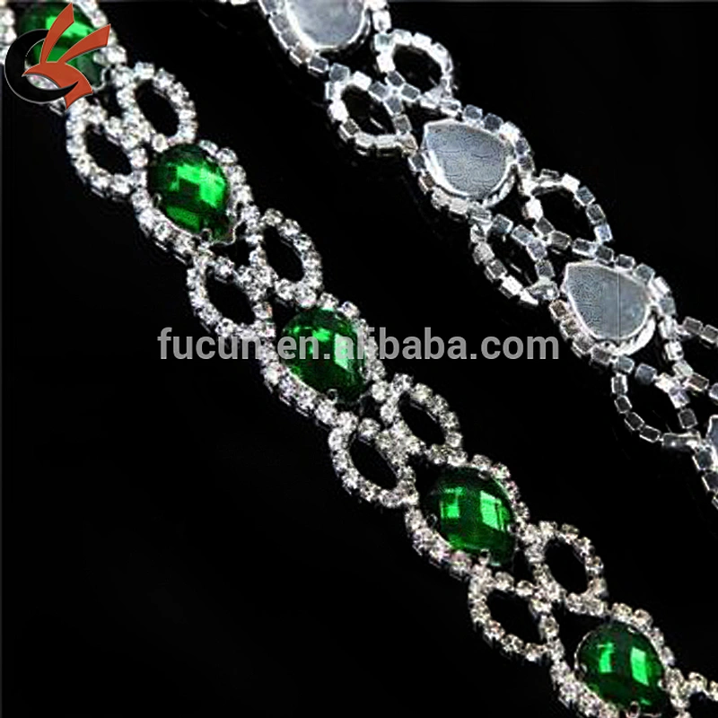 wholesale AB acrylic clear rhinestone cup chain strass chain
