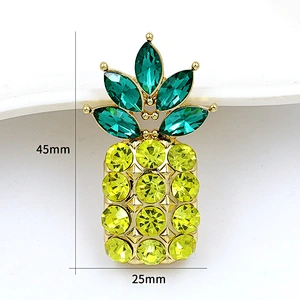 2018 new style pineapple design silver plating jewelry diamond rhinestone brooches for women