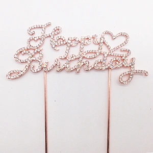 birthday party supplies new arrivals designs interweaving letters happy birthday cake topper