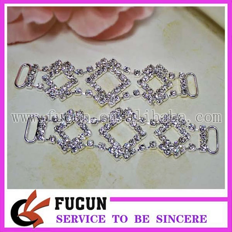 Alibaba crystal rhinestone bikini/swimwear connectors/Rhinestone connector hot sell