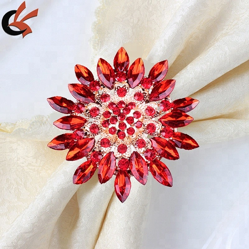 Manufacturer Table Decor Red Rhinestone Bling Napkin Ring