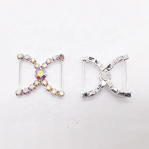 Fancy Diamante Rhinestone Buckle Bikini Bra Bow Rhinestone Connector For Swimwear