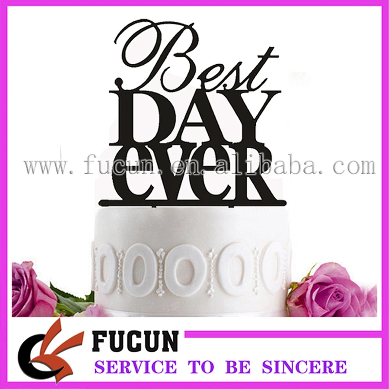 Eloping Bride & Groom Acrylic Wedding Day Cake Topper