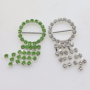 2019 Fancy design apparel metal high quality Spandex chair band sash rhinestone buckle