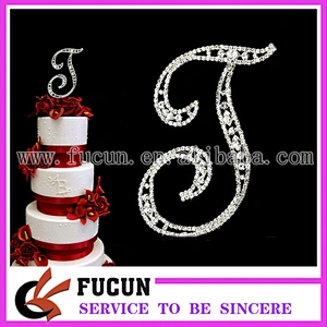 Wedding Diamante letter cake pick Letter Diamante Crystal Cake Toppers