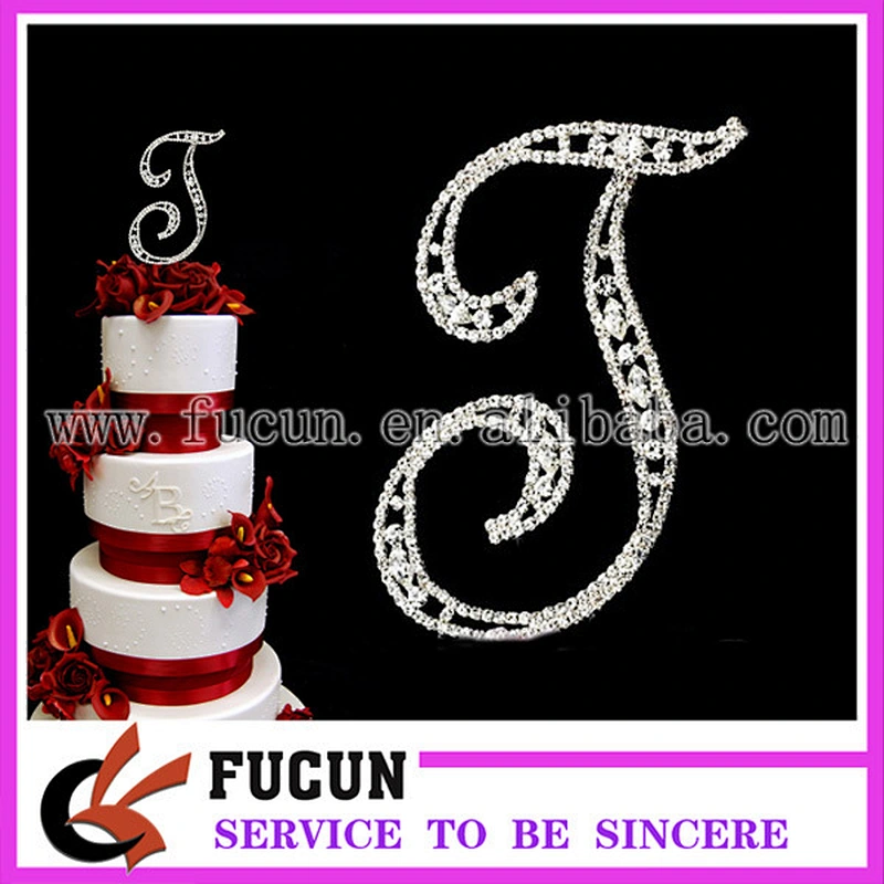 Wedding Diamante letter cake pick Letter Diamante Crystal Cake Toppers