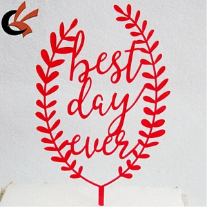 Best Day Ever acrylic Gold Wedding Cake Topper