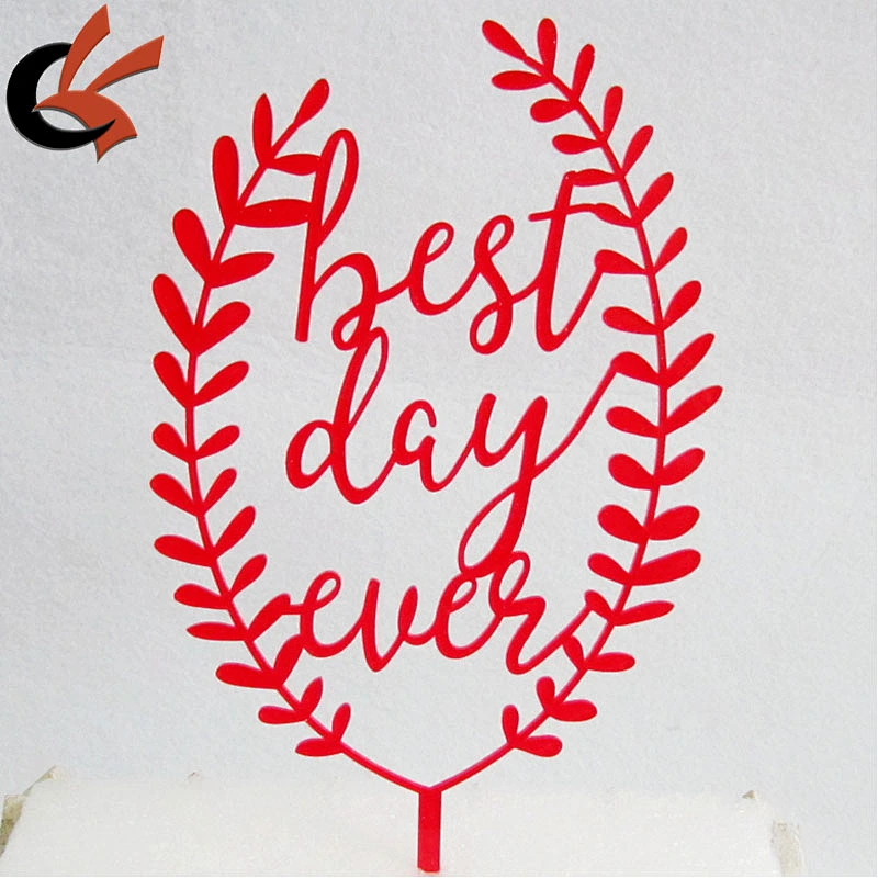 Best Day Ever acrylic Gold Wedding Cake Topper