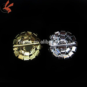 plating gold small clear rhinestone brooch,mini ribbon buckles