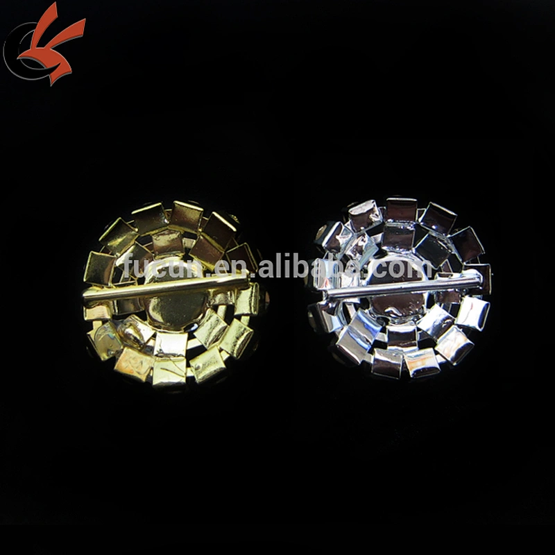 plating gold small clear rhinestone brooch,mini ribbon buckles