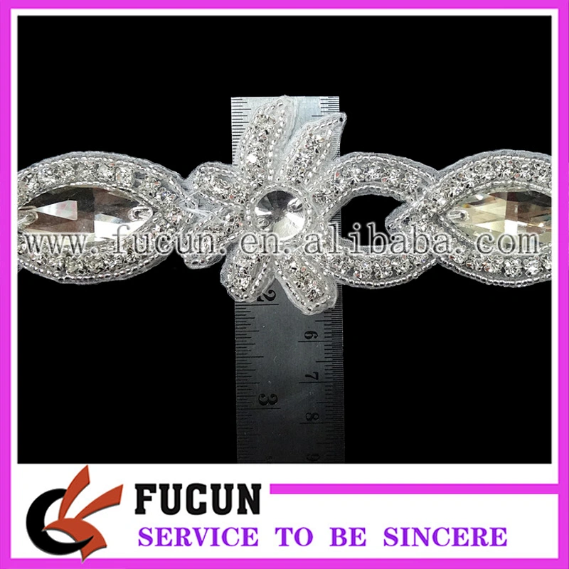 Wholesale Fashion Wedding Rhinestones Applique/Bridal Sash Appliques/Rhinetones Trimming for Dress decoration