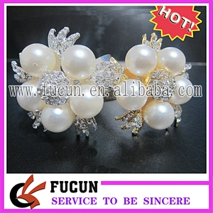 Chinese Hotel Wedding Table Plate Decorative Accessories Jeweled Pearls Napkin Ring