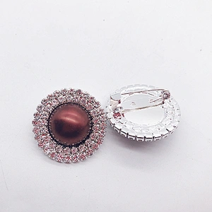 wholesale fashion cheap small rhinestone pearl brooch for wedding invitation decors