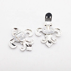 China Wholesale Shoe Parts Accessories Fleur-de-lis Rhinestone Crystal Shoe Purse Clip Buckles