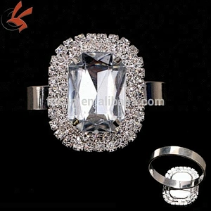 factory crystal heart napkin ring for wedding decoration