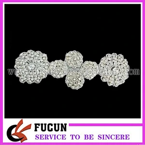 Fashion style beaded crystal rhinestone appliques for wedding dresses trimming