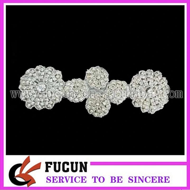 Fashion style beaded crystal rhinestone appliques for wedding dresses trimming