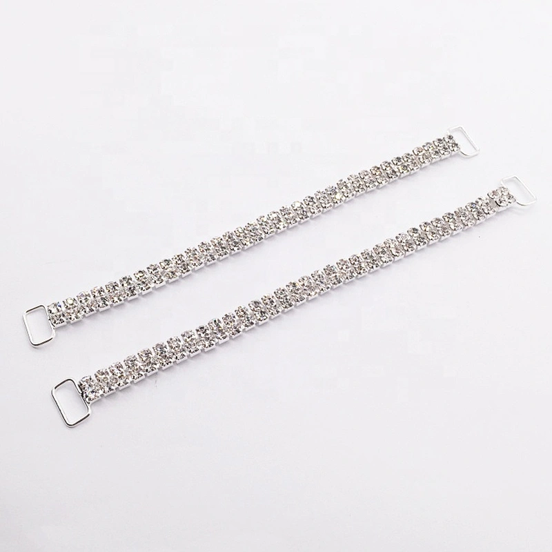 diamante 2 rows design rhinestone crystal clear bikini connector for swimsuit