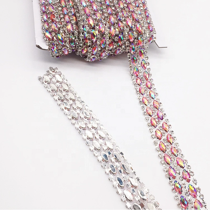 Whosale crystal flat back resin applique ab rhinestone trimmings for carnival clothing making
