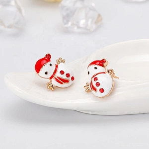 New Arrival  Christmas Snowman rhinestone Earrings Stud Earring