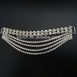 new arrival wholesale triple line crystal rhinestone connector for bikini,headband
