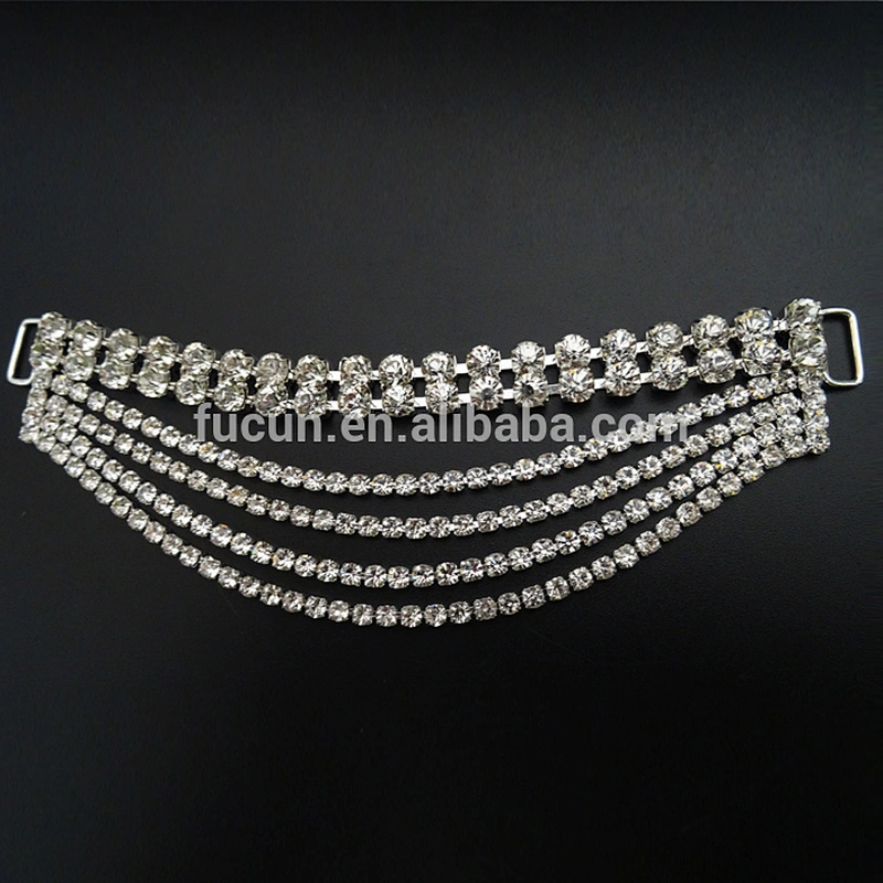 new arrival wholesale triple line crystal rhinestone connector for bikini,headband