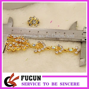 high quality garment rhinestone accessories gold butterfly style muslim scarf brooches pins