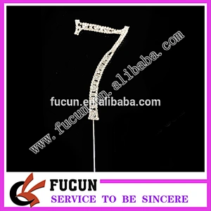 New Large Rhinestone Number Cake Topper for kids party supplies in China