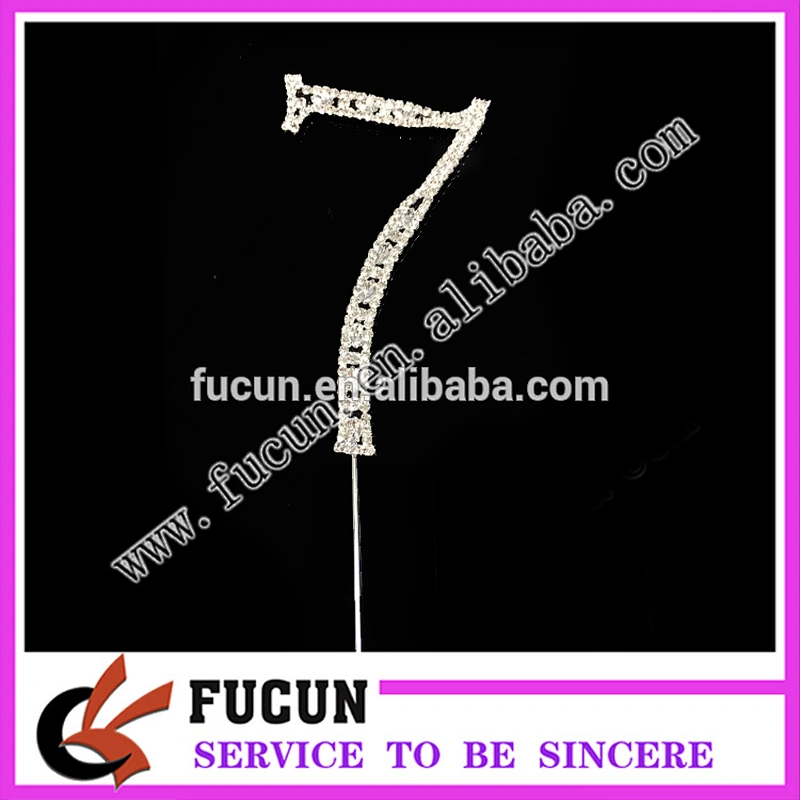 New Large Rhinestone Number Cake Topper for kids party supplies in China