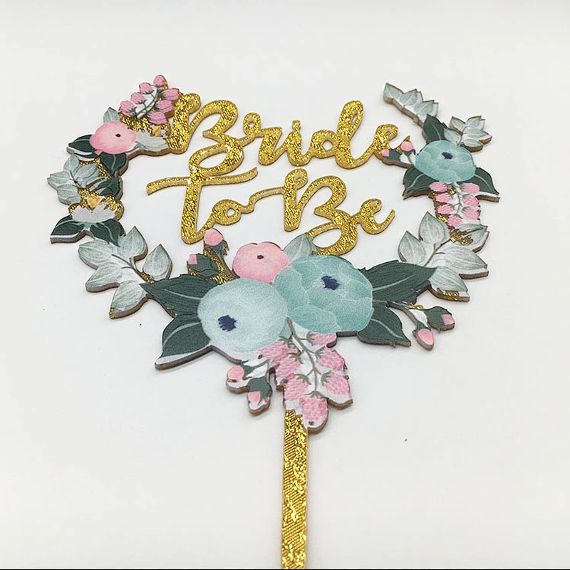 Laser Cutting Glitter Bride to be Wedding Cake Topper Acrylic