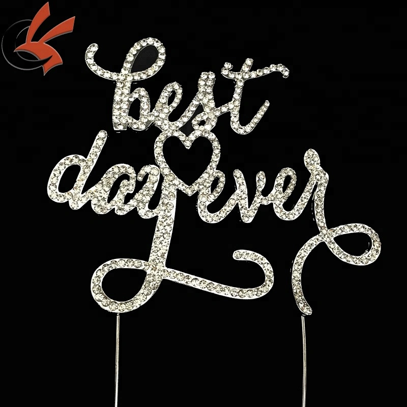 Best Day Ever Wedding Cake Topper Crystal Rhinestone cake topper