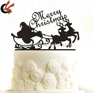 wholesale Merry Christmas red acrylic cake topper