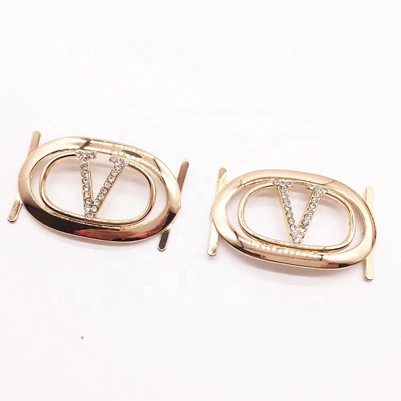 Guangzhou shoes market men luxury logo shoelace charms shoe buckle accessories wholesale