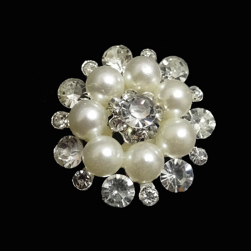 30MM RHINESTONE SILVER PEARL BROOCH FOR WEDDING