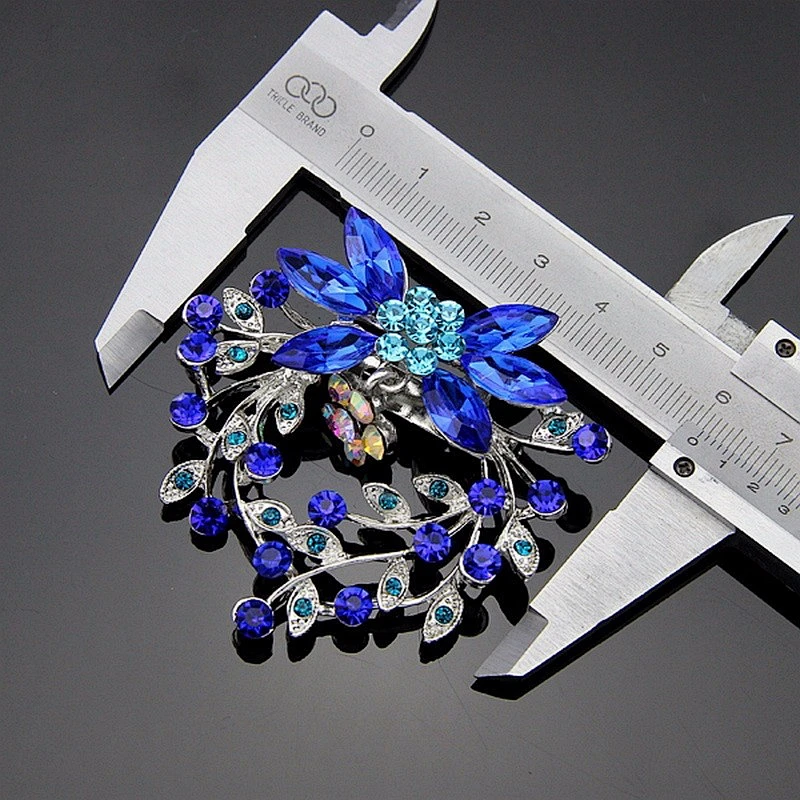 Factory wholesale Fashion Costume jewelry design rhinestone brooch for wedding