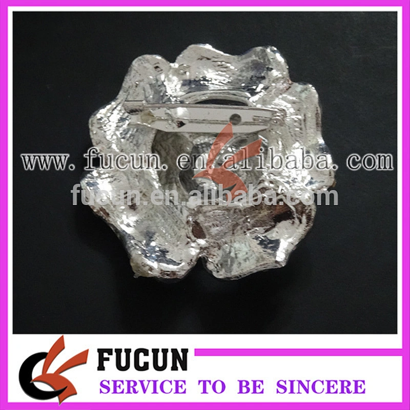 White crystal diamante wedding flower embellishment brooches for women