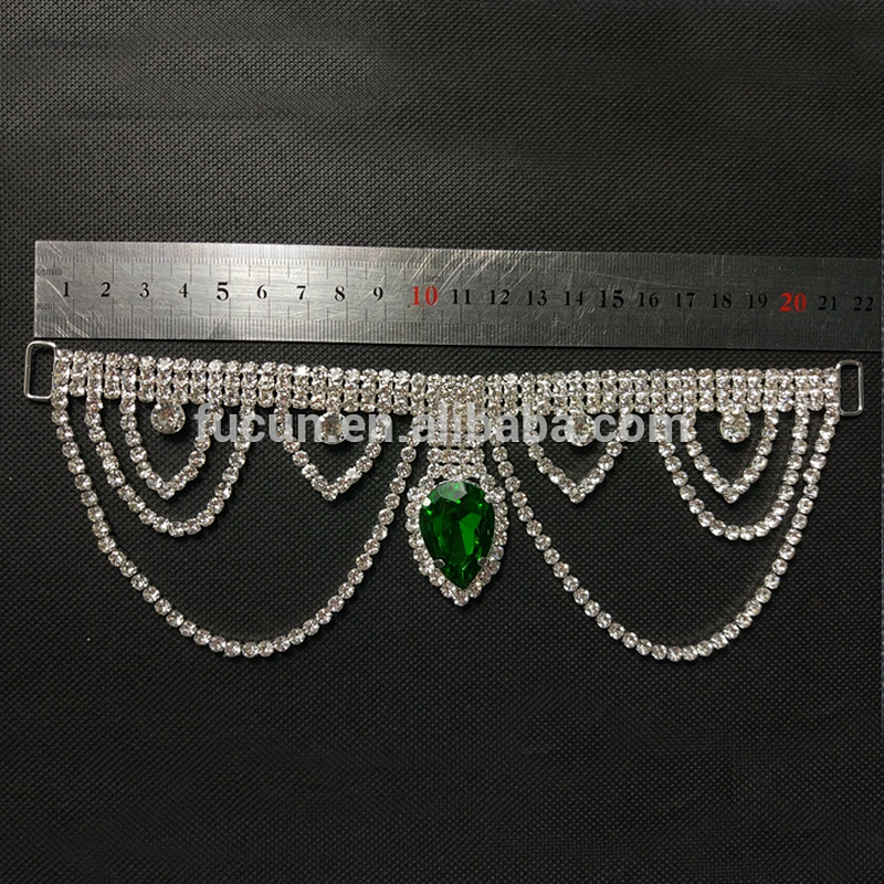wholesale crystal hang rhinestone connector for bikini