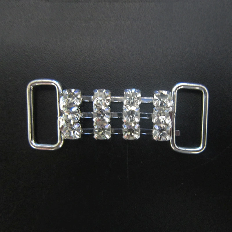 fashion custom metal swimwear rhinestone chain buckle AB crystal rhinestone bikini decorative