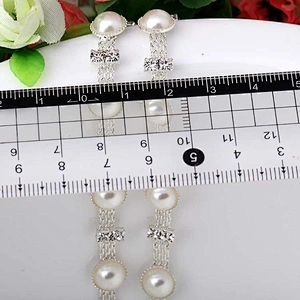 Sew on Bridal Pearl Sliver Waist Trimming Chain for Wedding dress
