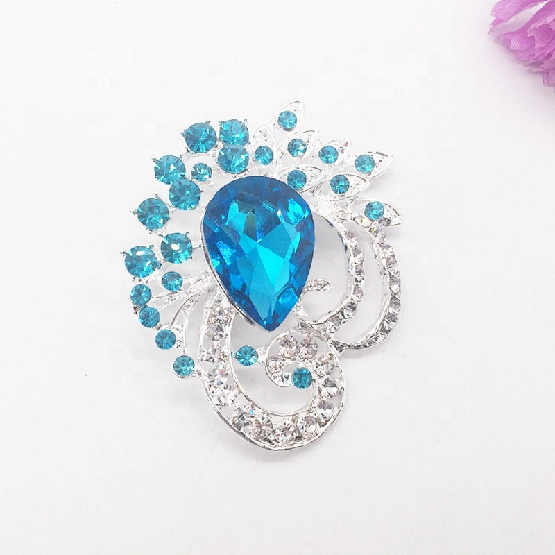Wedding Bridal Costume African Jewelry Design Big Glass Rhinestone Brooch