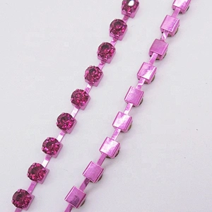 New Products SS12 Sparkling COLOR rhinestone color plating metal base rhinestone cup chain